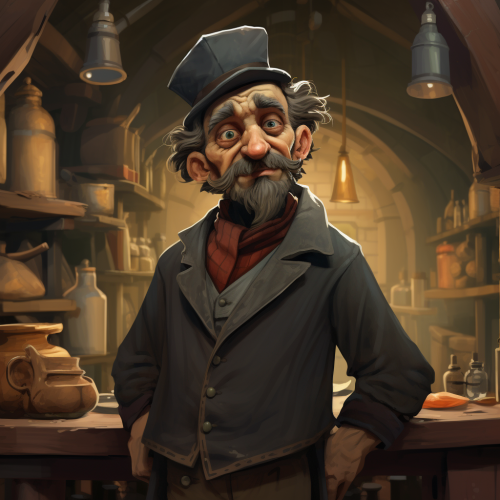 Medieval Shop Keeper with Quirky Style