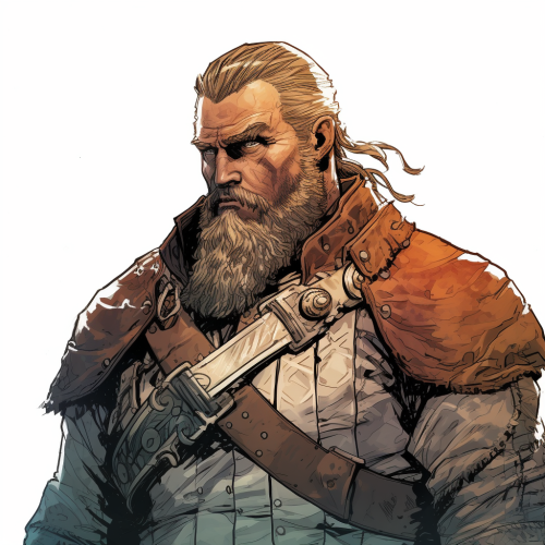 Futuristic Viking in Cyberpunk Comic Artwork Futuristic Viking in Cyberpunk Comic Artwork