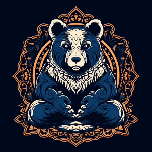 Meditating Buddhist Bear of Love Artwork