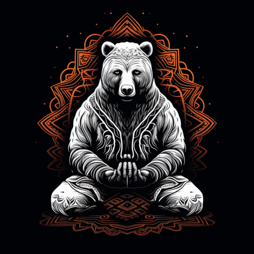 Meditating Buddhist Bear Love Light