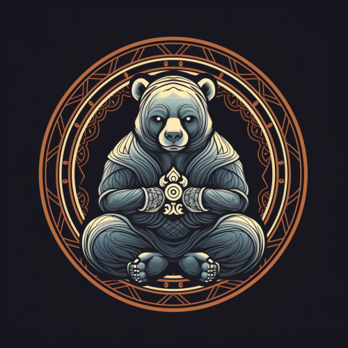 Meditating bear vector design