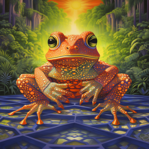 Man meditating with Kambo Frog