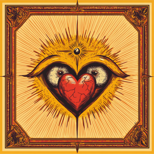 Mexican Loteria Eye Heart Card