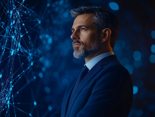 Man in dark blue suit