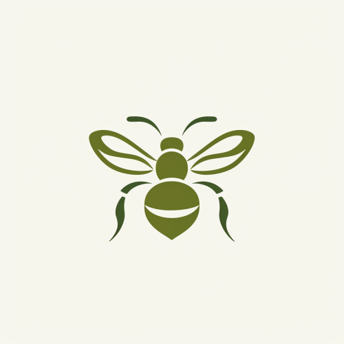 Green Bee Logo Minimalistic Design
