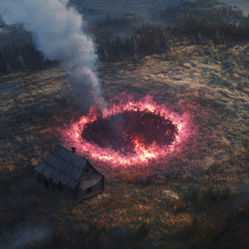 Misty Taiga Wooden Rural House Meteor