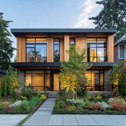 Modern Vancouver Duplex Urban Landscape