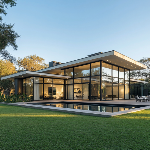 Modern glass link house in Botswana