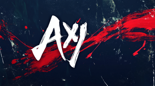 Axy logo on navy blue background