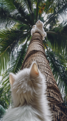 Cute Kitten and Puppy Rescuing Woman