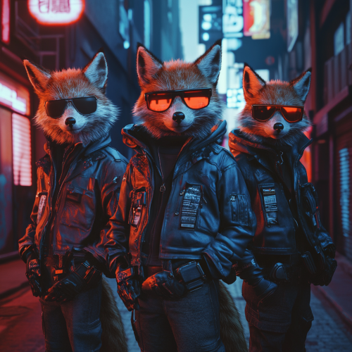 Neon German Techno Foxes Party