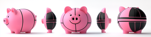 Cute pink piggy bank cartoon Cute pink piggy bank cartoon