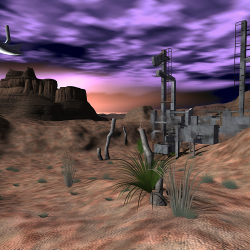 pixelated glitchart landcape PS1 GameCube game screenshot Bryce 3D