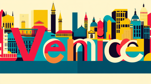 Pop art Venice city skyline poster Pop art Venice city skyline poster