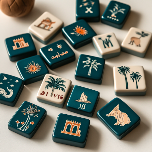 Rummy tiles with Saudi heritage design Rummy tiles with Saudi heritage design