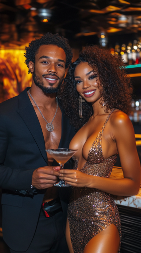 Black man smiling with date