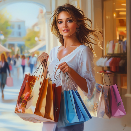 Successful woman with shopping bags