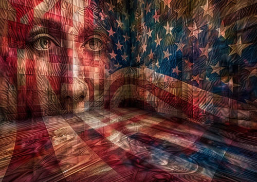 Surreal American Flag Art Illusion