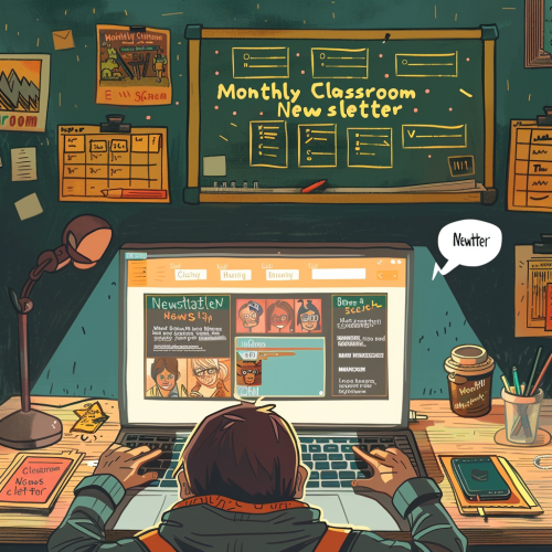 Teacher Laptop Classroom Newsletter Creation Teacher Laptop Classroom Newsletter Creation