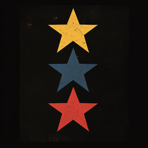 Three Star Flag on Black Background Three Star Flag on Black Background