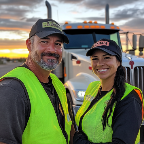 Truck drivers celebrating Labor Day