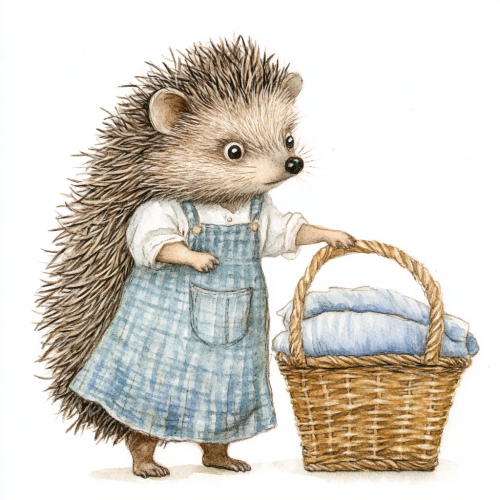 Cute Hedgehog in Watercolour Illustration