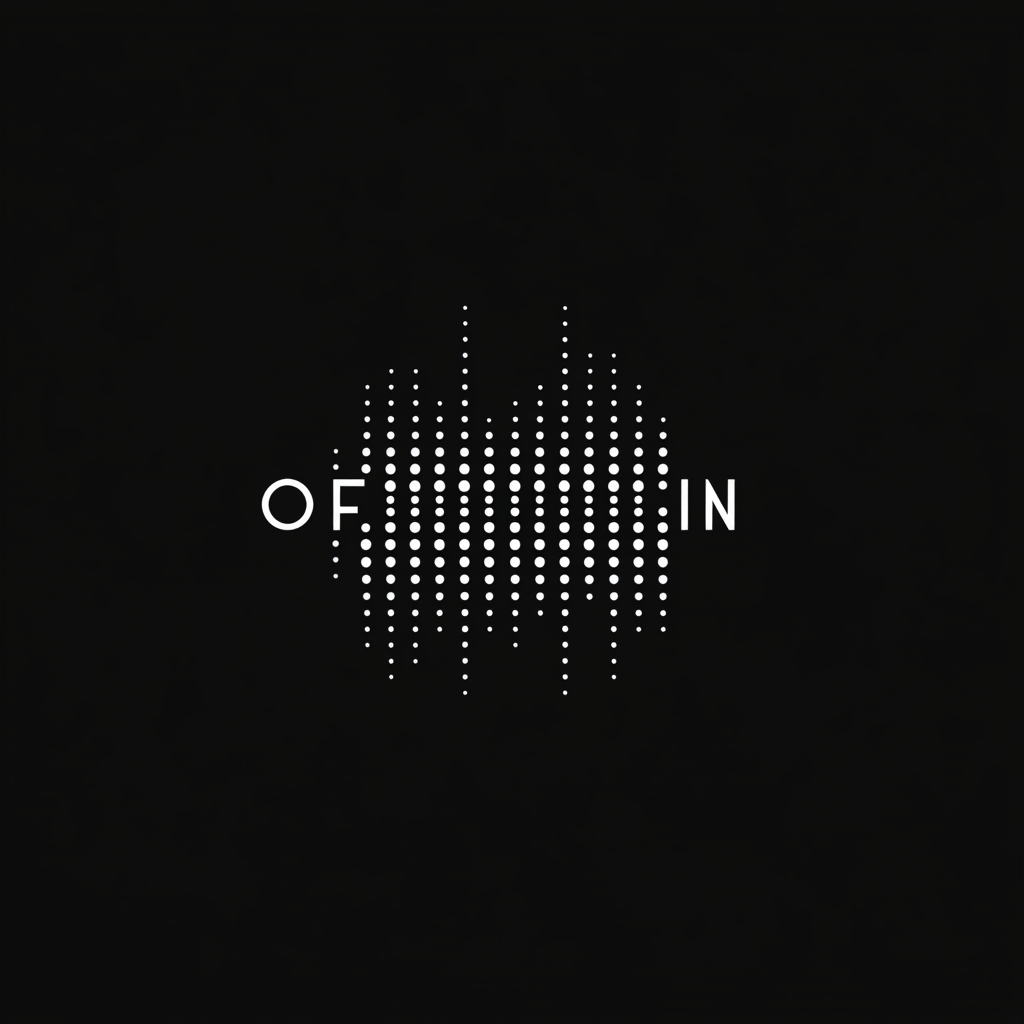 'O.F.F.L.I.N.E' black and white logo design.