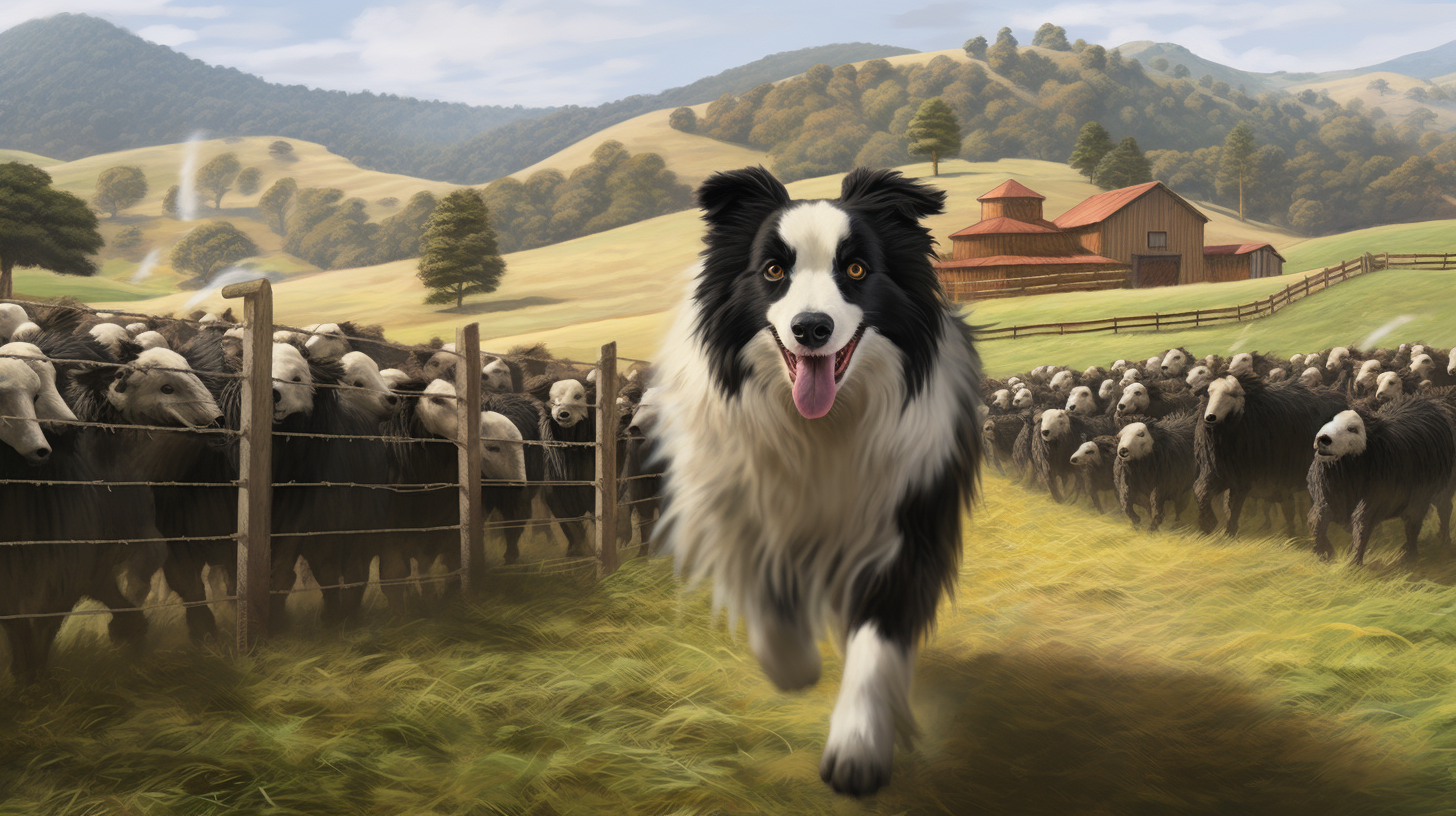 4.  Active australian shepherd herding sheep