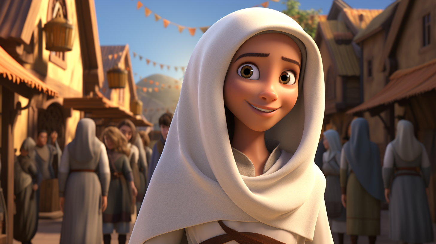 4. Amina in Village Wearing White Hijab - Faith and Belief