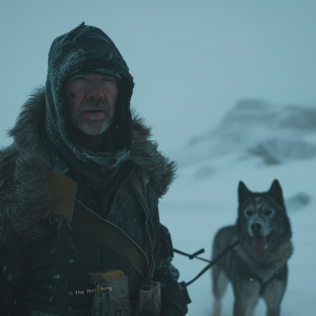 4. Kurt Russell and creepy husky in Antarctica outpost