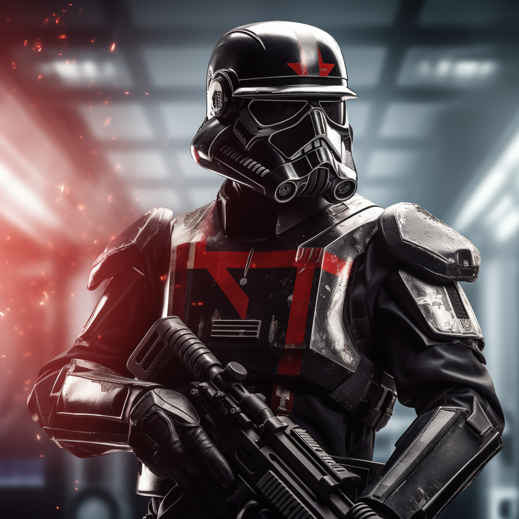 4. Armored sci fi Star Wars soldier with German flag