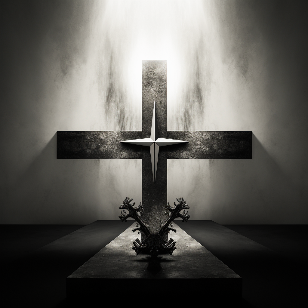 4. Altar cross in black and white