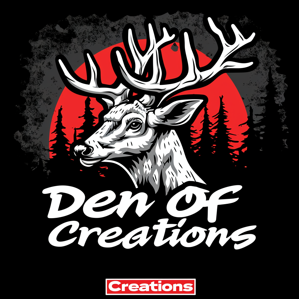 4. Cartoon white deer gaming logo for Den Of Creations