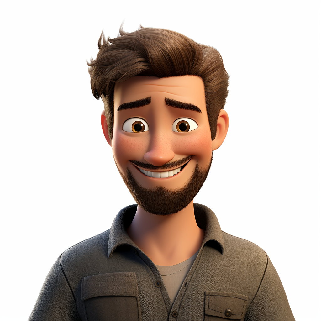 4.  Disney Pixar Character with Young Man Face