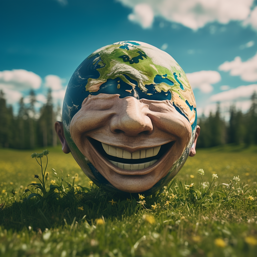 4. Happy Earth with Human Head