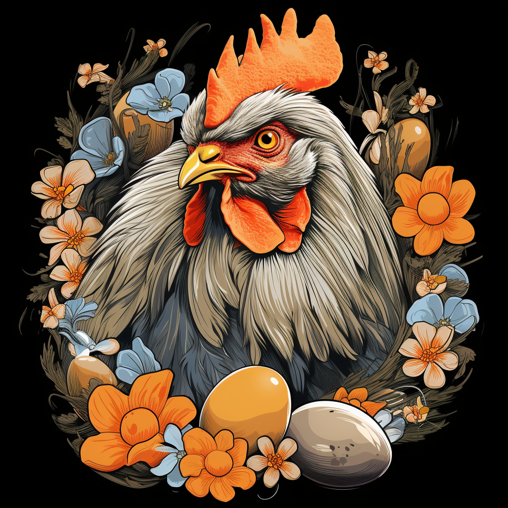 4. T-shirt design with Easter Egger chicken