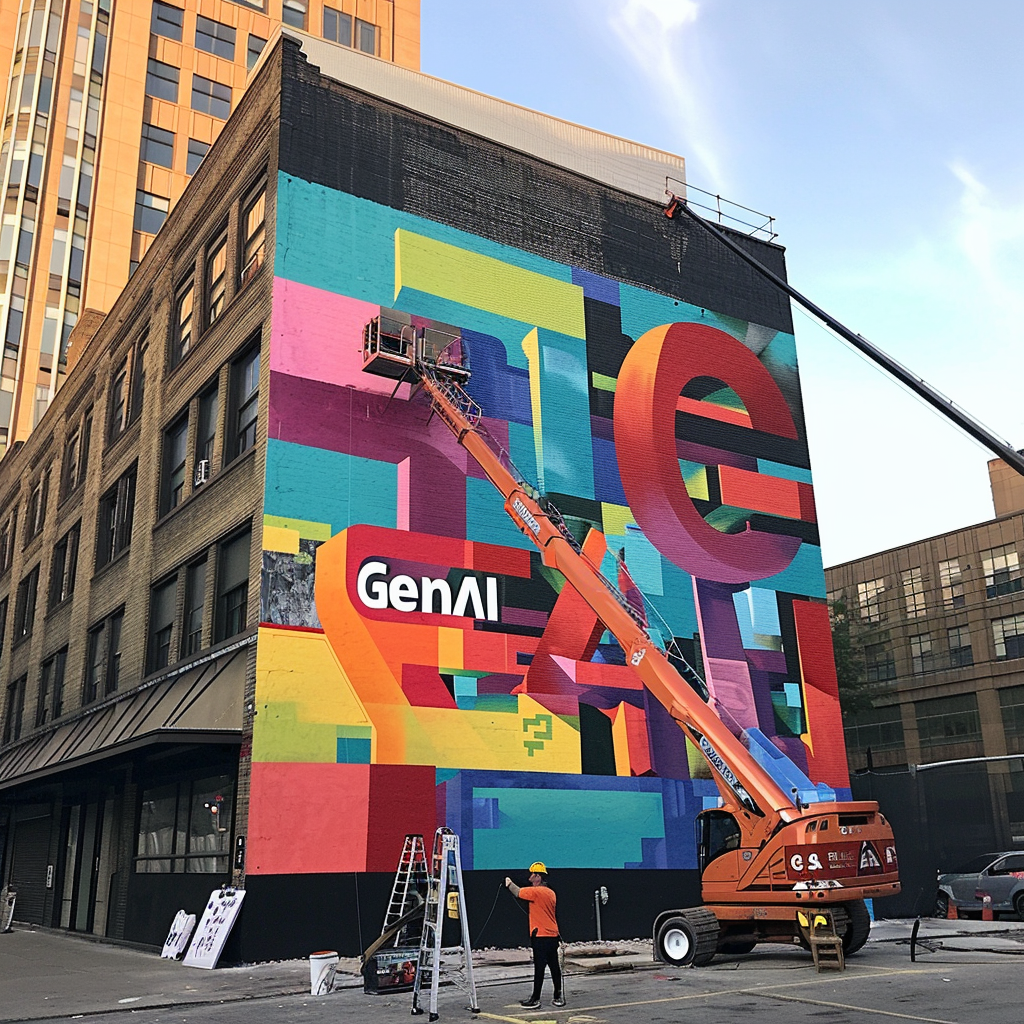 4. Colorful mural of GenAI logo