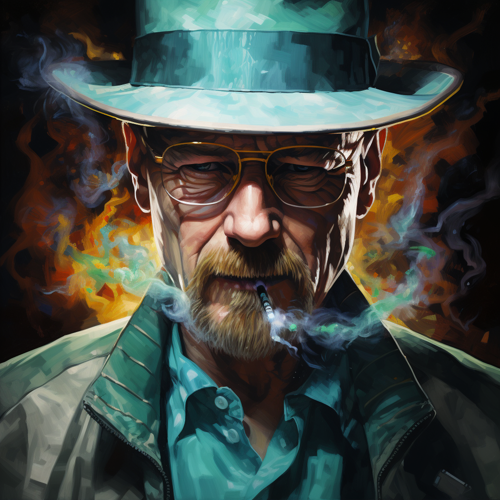 Heisenberg smoking weed in lab