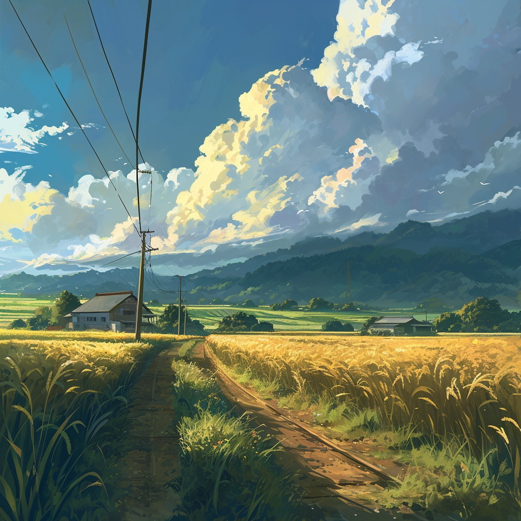 4. Scenic farmland with golden hues