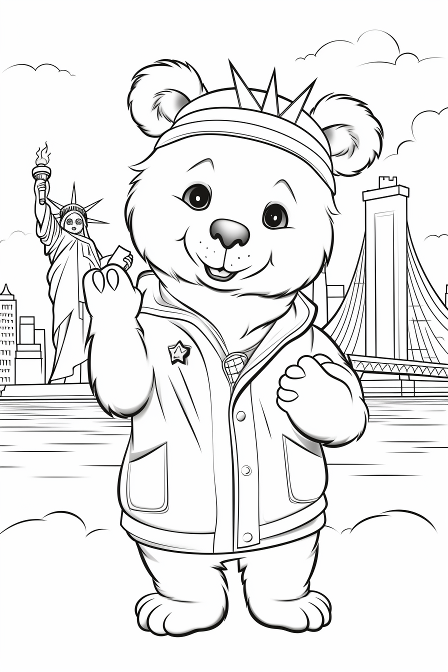 4. Cute bear wearing kurta and exploring New York ?