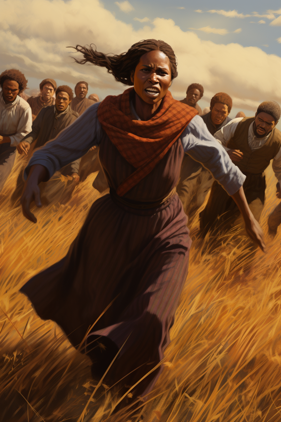 4. Harriet Tubman escaping slavery through field