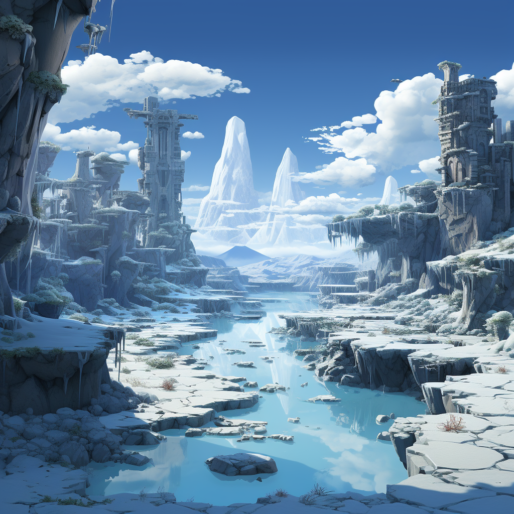 4. Frozen landscape with exciting obstacles and characters