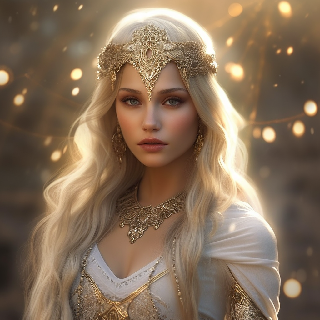 4. Beautiful she-elf in fantasy setting