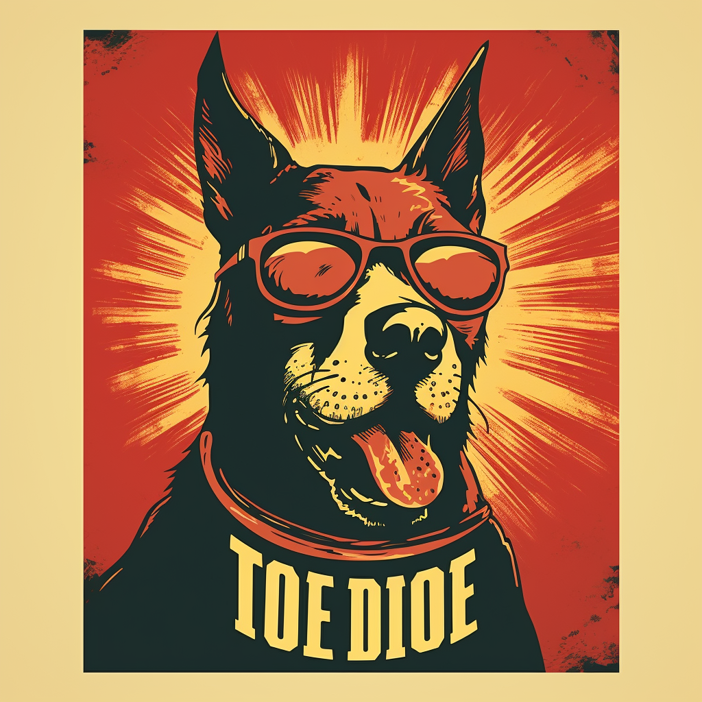 4. Vintage rock band poster with  INDIE DOG  text