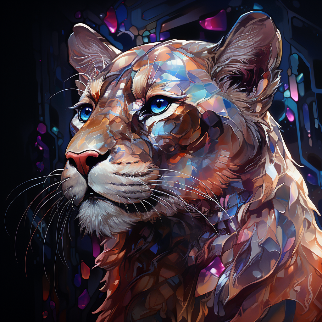 4. Beautiful cougar with iridescent and ultraviolet colors