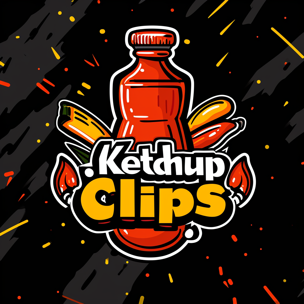 4. Logo of gaming company Ketchup Clips in cartoon style