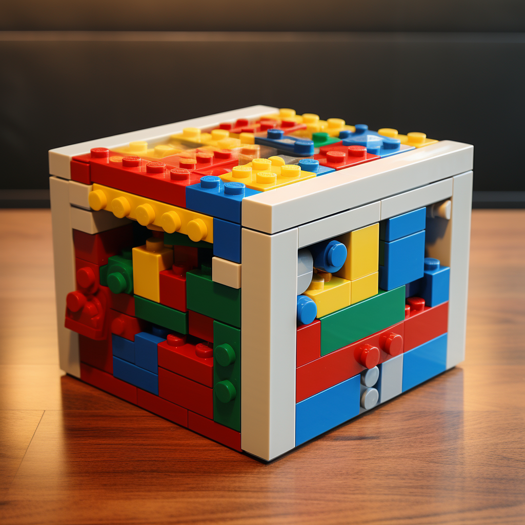 4. Colorful Lego box with assorted blocks