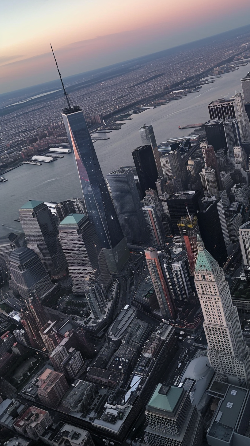 4. Amazing aerial shot of WTC tower