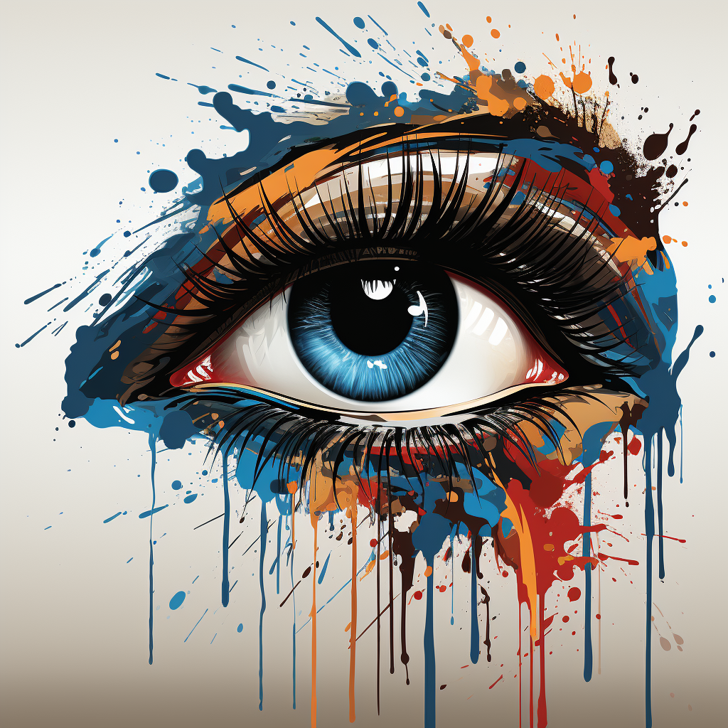 4. Captivating eye with forming lashes in abstract graphic design