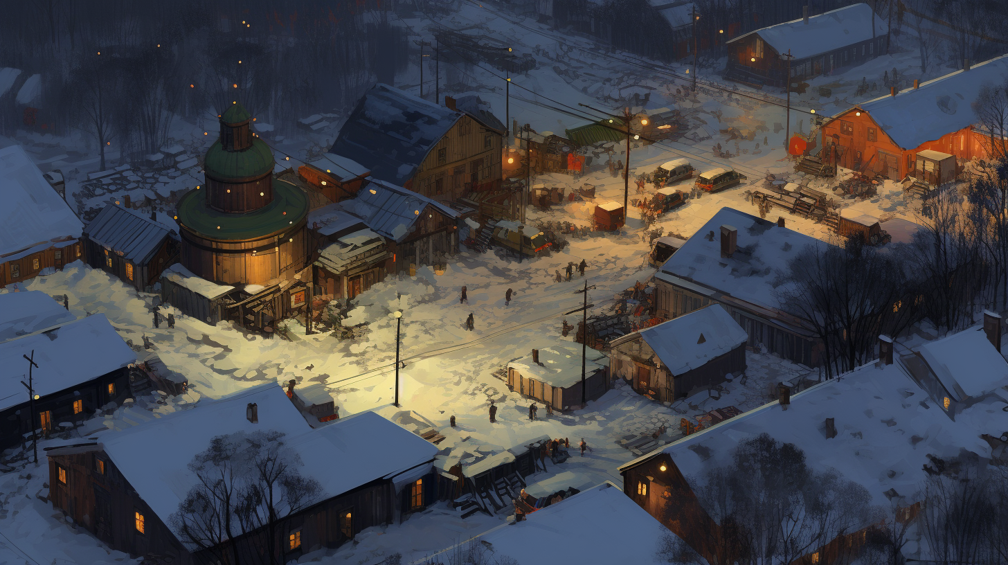 4. Image of Disco Elysium in a small winter town